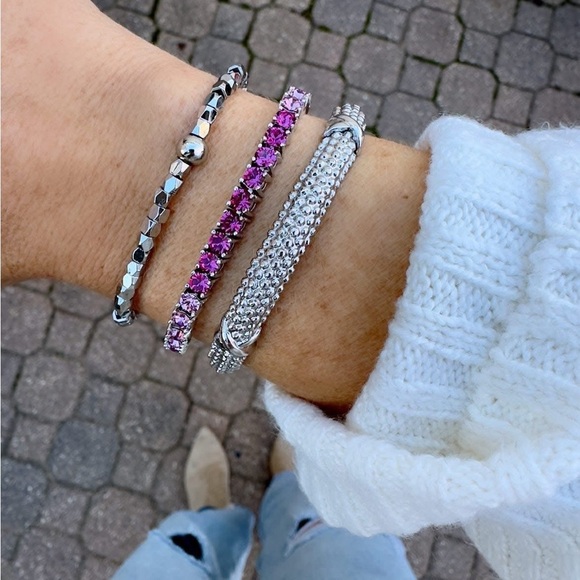 Park Lane LINDSAY Micro Impression Bracelet - Violet and Silver NWT - Picture 6 of 9